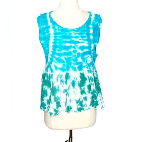 Women's Free People We the Free Tie-Dye Tank Top Size XS Turquoise feminine - Picture 1 of 8